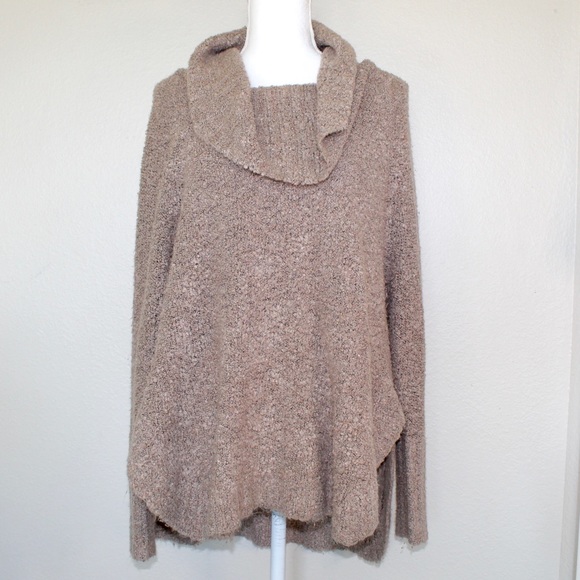 ⛄️Faded Glory Tan Colored Cowl Neck Long Sleeve Poncho Style Top - Size XL - Picture 2 of 7